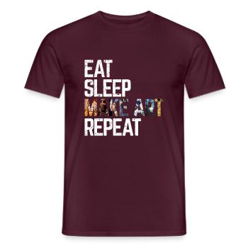 Eat Sleep Make Art Repeat Unique Artsy Gift - Men's T-Shirt - brick red - Front - AI Model Male 178 light (178cm)