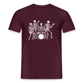 Des squelettes jouent dans un groupe de rock - T-shirt homme - rouge brique - Devant - AI Model Male 178 light (178cm)