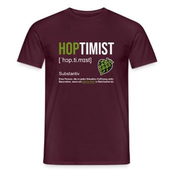 The beer optimist - Men's T-Shirt - brick red - Front - AI Model Male 178 light (178cm)