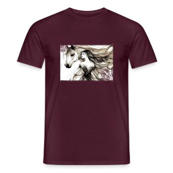 Flowers Women girl fashion design art female style - Men's T-Shirt - brick red - Front - AI Model Male 178 light (178cm)