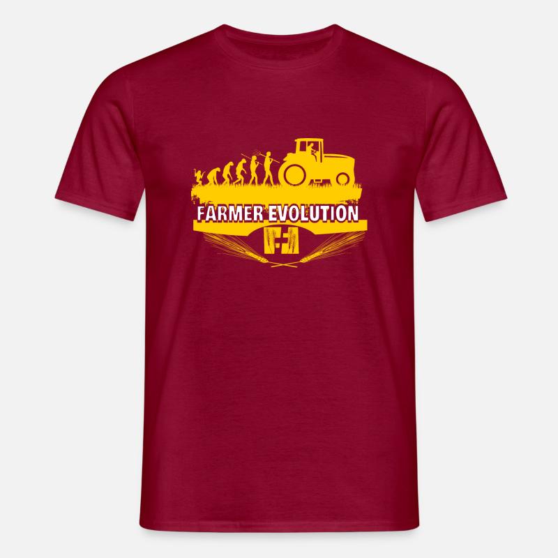 Farmer Evolution - Men's T-Shirt - brick red