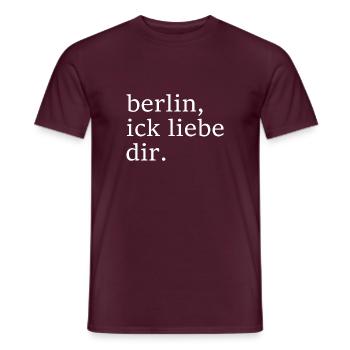 berlin, ick liebe dir. - Dialekt - Mundart - Männer T-Shirt - Ziegelrot - Vorne - AI Model Male 178 light (178cm)