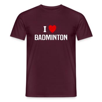I love Badminton - Men's T-Shirt - brick red - Front - AI Model Male 178 light (178cm)