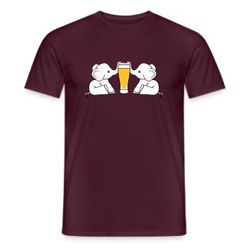 paar team 2 freunde crew alkohol elefant bier saug - Männer T-Shirt - Ziegelrot - Vorne - AI Model Male 178 light (178cm)