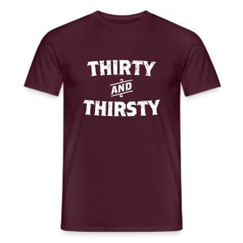 Thirty and Thirsty Beer Lover 30th Birthday Gift - Men's T-Shirt - brick red - Front - AI Model Male 178 light (178cm)