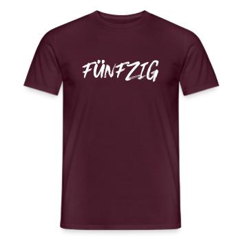 50 Jahre Geburtstag fünfzig - Männer T-Shirt - Ziegelrot - Vorne - AI Model Male 178 light (178cm)