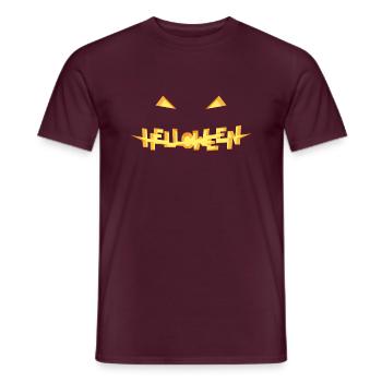 Helloween Pumpkin Type Face - Männer T-Shirt - Ziegelrot - Vorne - AI Model Male 178 light (178cm)