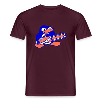 Dangereuse tronçonneuse pingouin Nasty Angry Saw - T-shirt homme - rouge brique - Devant - AI Model Male 178 light (178cm)