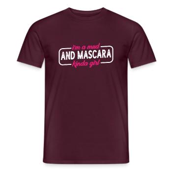 I'm A Mud And Mascara Kinda Girl 4 - Men's T-Shirt - brick red - Front - AI Model Male 178 light (178cm)