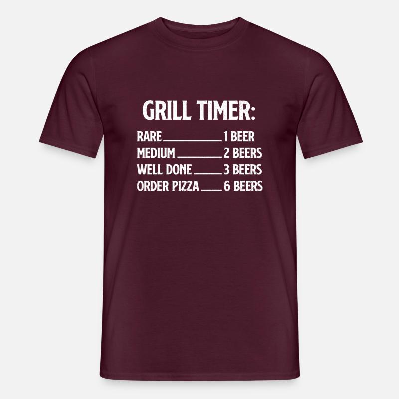 Grill Timer - Lustiger BBQ Pitmaster - Männer T-Shirt - Ziegelrot