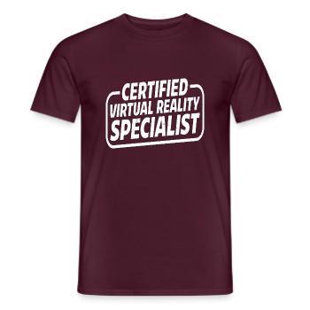Certified Virtual Reality Specialist 2 - Men's T-Shirt - brick red - Front - AI Model Male 178 light (178cm)