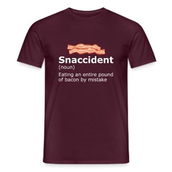 Snaccident Eating Bacon BBQ Pork Lover - Men's T-Shirt - brick red - Front - AI Model Male 178 light (178cm)