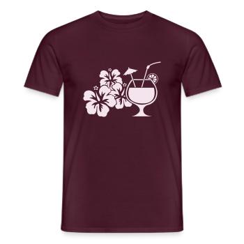 Hawaii Hibiscus Cocktail Drink - Men's T-Shirt - brick red - Front - AI Model Male 178 light (178cm)