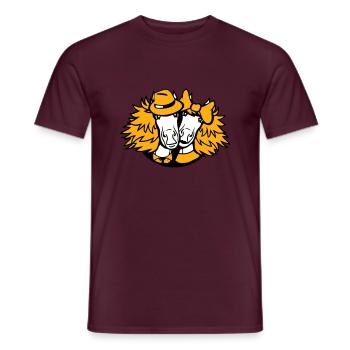 2 Pferd Hut Mann Mädchen Liebespaar Valentinstag - Männer T-Shirt - Ziegelrot - Vorne - AI Model Male 178 light (178cm)