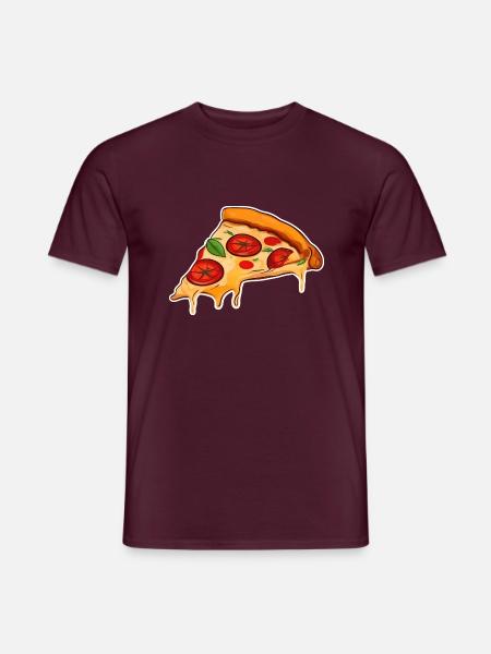 Pizzastück - Männer T-Shirt - Ziegelrot