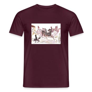 Der kleine Peter ist eingeschlafen... - Männer T-Shirt - Ziegelrot - Vorne - AI Model Male 178 light (178cm)
