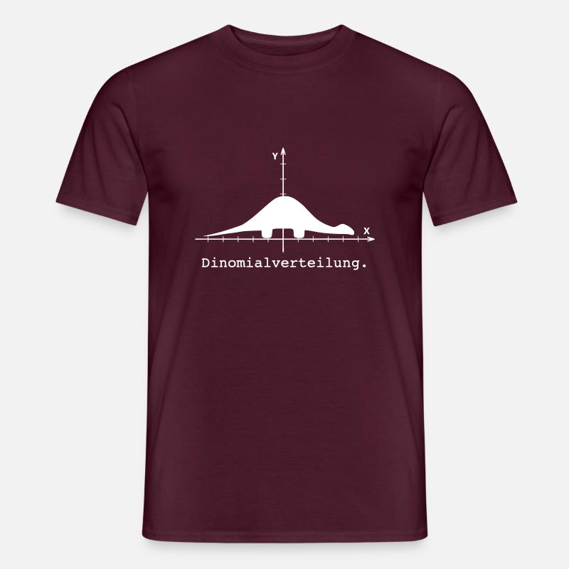 Dinomial Distribution: Dino meets Math - Männer T-Shirt - Ziegelrot