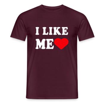 I Like Me Funny Sarcastic Gift For Work Friends - Men's T-Shirt - brick red - Front - AI Model Male 178 light (178cm)