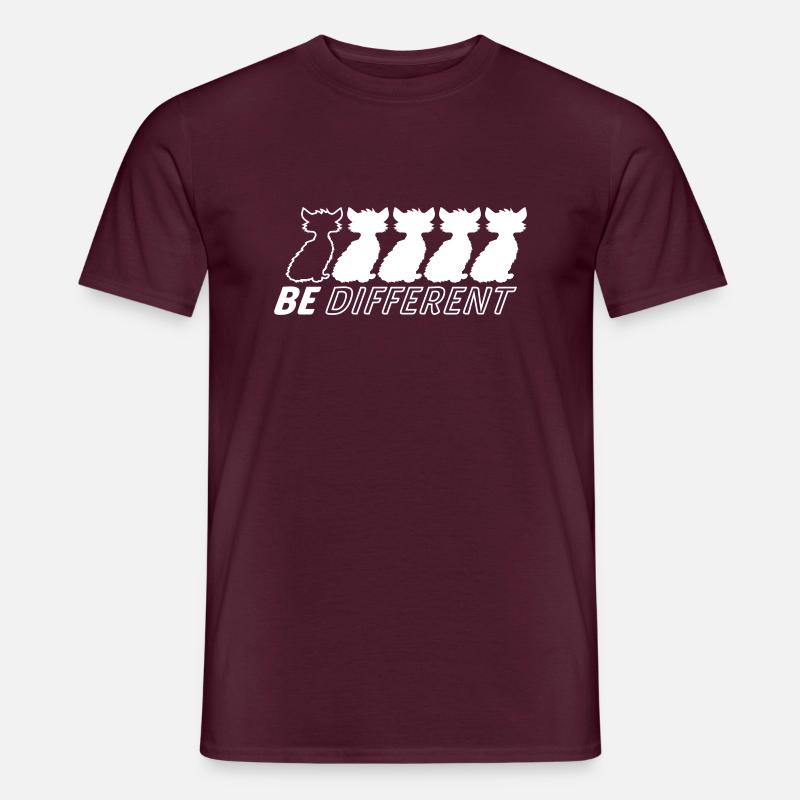 Be Different Katzen Freunde Anders Besonders Sein - Männer T-Shirt - Ziegelrot