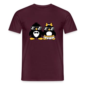 pingouin couple amour paerchen amoureux lunettes de soleil - T-shirt homme - rouge brique - Devant - AI Model Male 178 light (178cm)