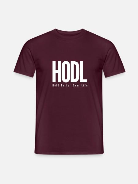HODL - Hold On for Dear Life - Männer T-Shirt - Ziegelrot