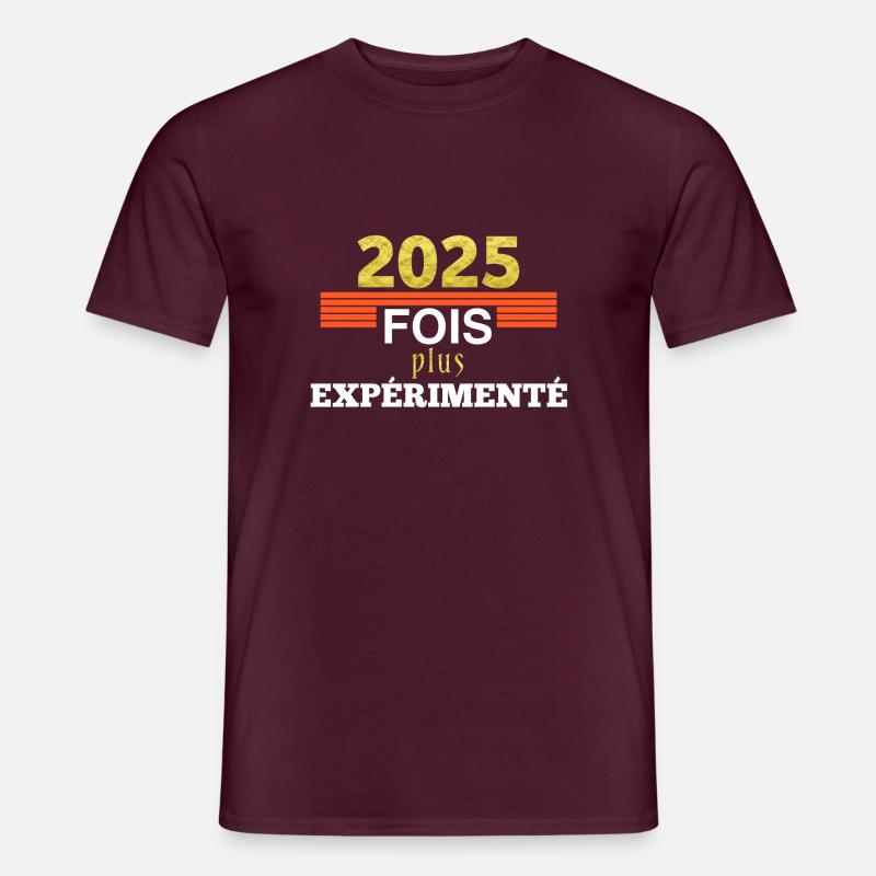 2025 fois plus expérimenté - T-shirt homme - rouge brique
