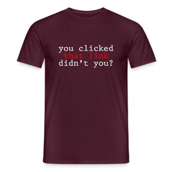 Vous avez cliqué sur ce lien, n’avez-vous pas 2 - T-shirt homme - rouge brique - Devant - AI Model Male 178 light (178cm)