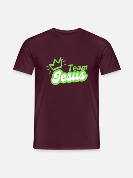 Team Jesus mit Krone - Männer T-Shirt - Ziegelrot