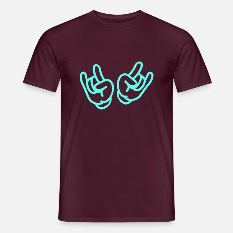 rock hands - Männer T-Shirt - Ziegelrot