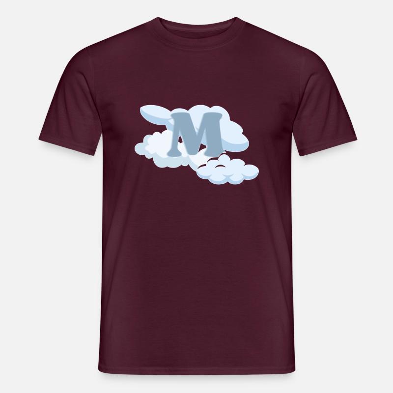 Blauer Buchstabe M - Männer T-Shirt - Ziegelrot