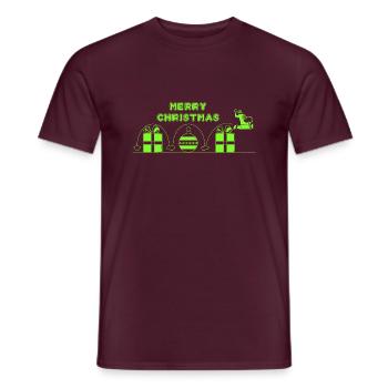 Papa Noël, Jeu Vidéo - T-shirt homme - rouge brique - Devant - AI Model Male 178 light (178cm)