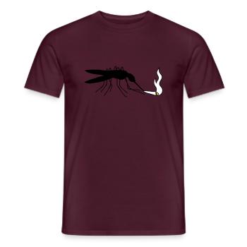 moustiques fumer drogue weed hanf joint cann - T-shirt homme - rouge brique - Devant - AI Model Male 178 light (178cm)