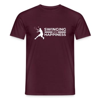 Swinging into happiness - Männer T-Shirt - Ziegelrot - Vorne - AI Model Male 178 light (178cm)