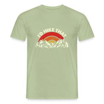 Ich würde das wandern - Mountain Hiker Trekker - Männer T-Shirt - Sage - Vorne - AI Model Male 178 light (178cm)