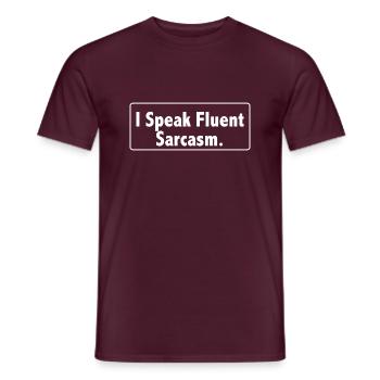 i speak fluent sarcasm 01 - Men's T-Shirt - brick red - Front - AI Model Male 178 light (178cm)