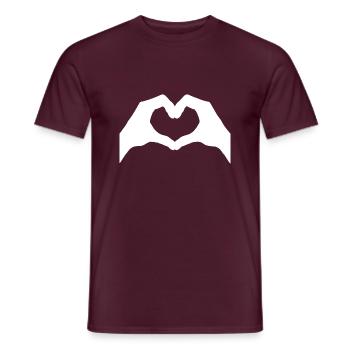 Heart Hand Sign Heart Hand Gesture - Men's T-Shirt - brick red - Front - AI Model Male 178 light (178cm)