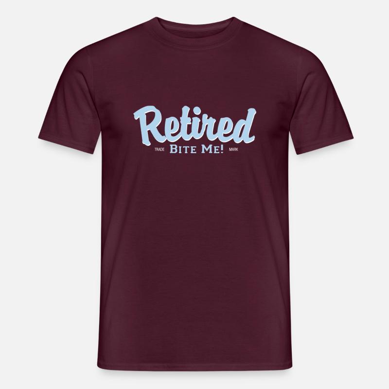 Retired Bite Me! - Männer T-Shirt - Ziegelrot