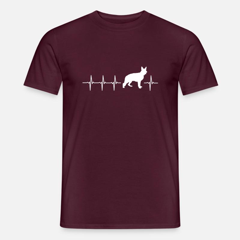 Ich liebe Schäferhunde (Schäferherzschlag) - Männer T-Shirt - Ziegelrot