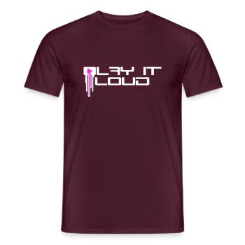 Jouez-le fort Bouton de lecture Graffiti Spray Musique forte - T-shirt homme - rouge brique - Devant - AI Model Male 178 light (178cm)