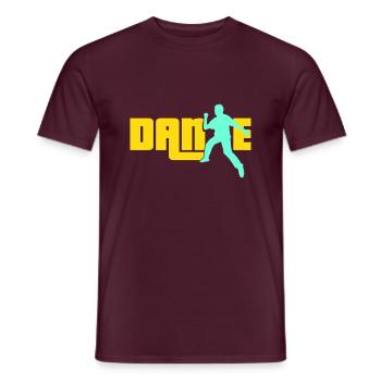 Dance Text Dancing Man Silhouette Party Music - Men's T-Shirt - brick red - Front - AI Model Male 178 light (178cm)