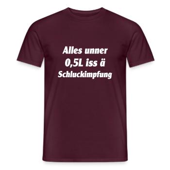 Alles unner 0 5l iss ä Schluckimpfung - Männer T-Shirt - Ziegelrot - Vorne - AI Model Male 178 light (178cm)
