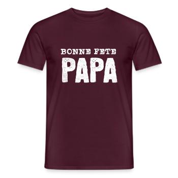 Bonne Fête papa - T-shirt homme - rouge brique - Devant - AI Model Male 178 light (178cm)
