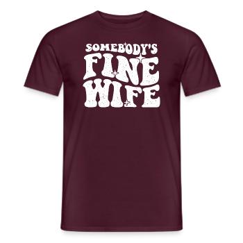 Somebody's Fine Wife - Bridal Wedding Fun - Men's T-Shirt - brick red - Front - AI Model Male 178 light (178cm)