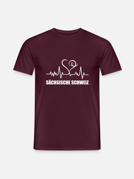 Heartbeat Sächsische Schweiz - Männer T-Shirt - Ziegelrot