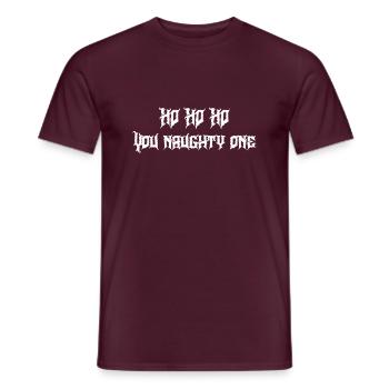 Ho ho ho you naughty one - Heren T-shirt - steenrood - Voor - AI Model Male 178 light (178cm)