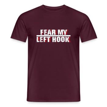 Hook Left Kickboxing Fighter MMA Coach Training - Men's T-Shirt - brick red - Front - AI Model Male 178 light (178cm)