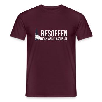 Besoffen hoch wer Flasche ist Saufen - Männer T-Shirt - Ziegelrot - Vorne - AI Model Male 178 light (178cm)