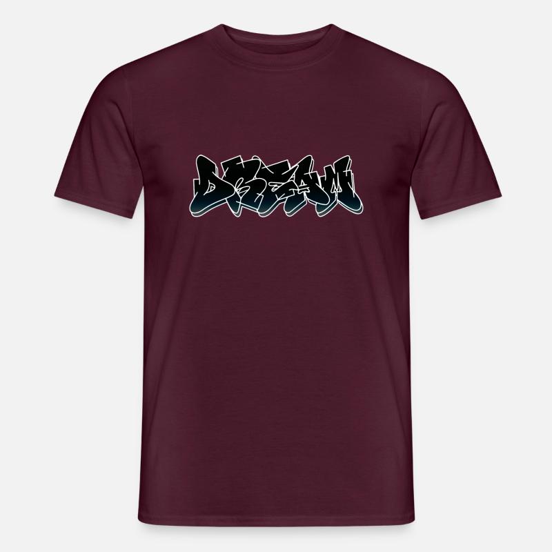 Traum-Graffiti-Stil in schwarzer Farbe - Männer T-Shirt - Ziegelrot