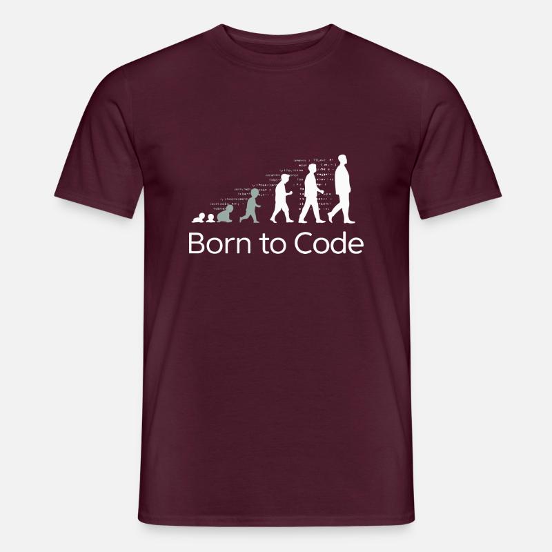 BORN TO CODE - Men's T-Shirt - brick red