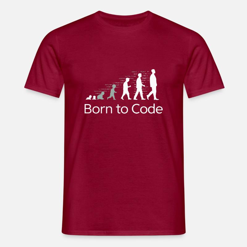 NÉ POUR CODER - T-shirt Homme - rouge brique